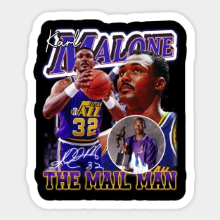 Karl Malone The Mail Man Basketball Legend Signature Vintage Retro 80s 90s Bootleg Rap Style Sticker